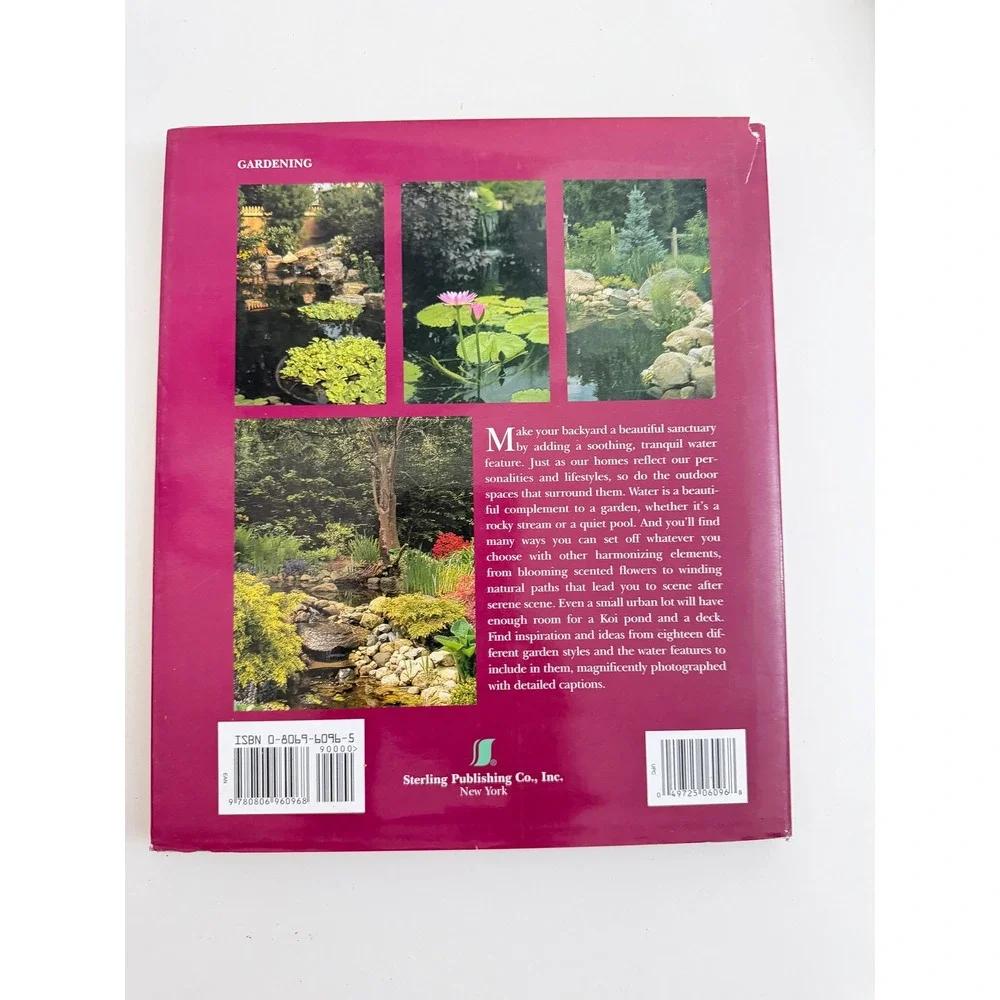 Water Features for Every Garden Helen Nash Hardcover Book Gardening Design Pond